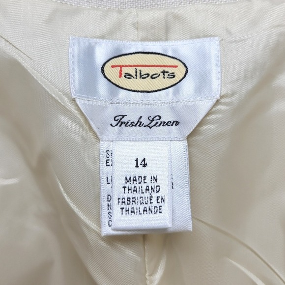 Vintage Talbots Irish Linen Trousers Pants Size 14 NWT High Rise Wide Leg - Picture 7 of 8